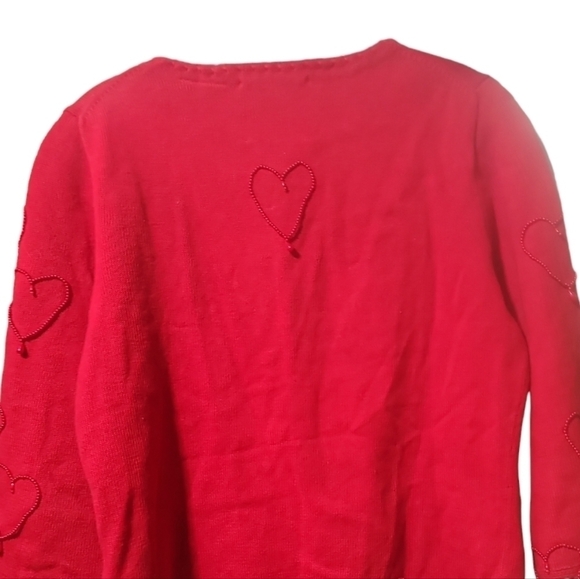 Michael Simon Red Heart Patterned Cardigan - Picture 5 of 6